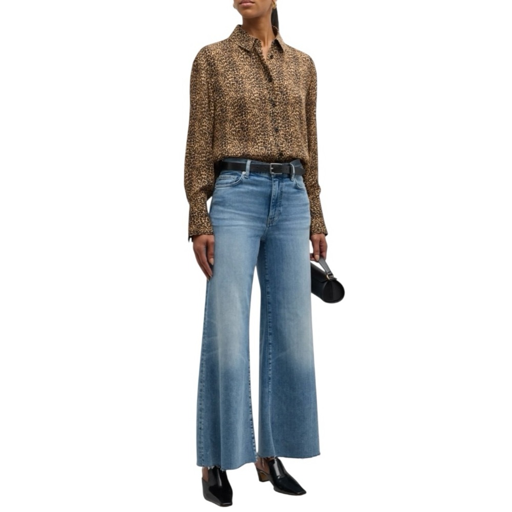 Frame Le Palazzo Crop Wide Leg High Rise Casual Denim Jeans Women’s 30 - Picture 1 of 16